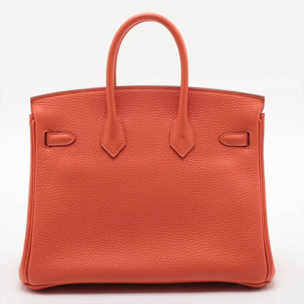 Sold out ✅ Hermes Birkin 25 Togo Orange Poppy Silver Metal - Picture 3 of 12